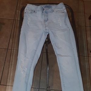 Light wash blue jeans